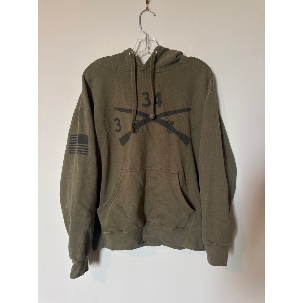 Smart Blanks Fort Jackson 3-34 Infantry Regiment Hoodie Olive Green Mens Large